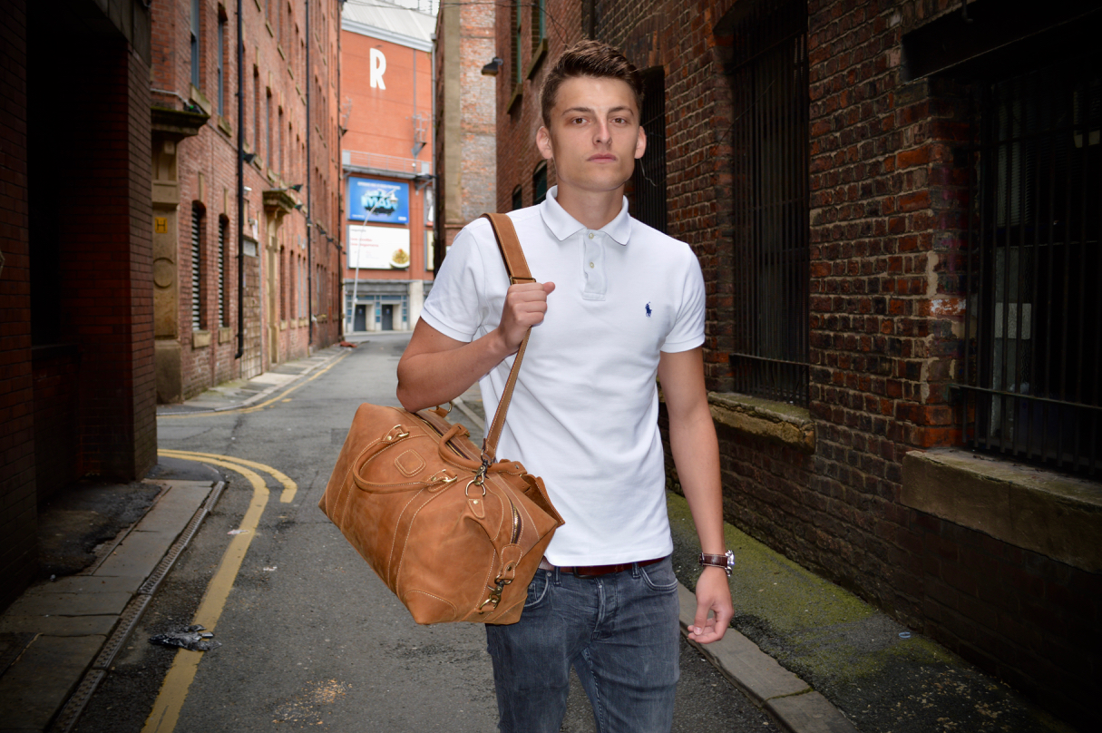 Kurtis Paul Mens Leather Duffle Bag