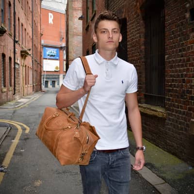 Kurtis Paul Mens Leather Duffle Bag