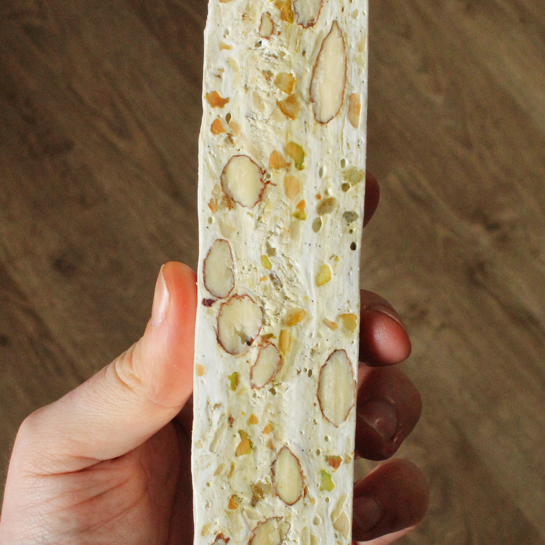 Handmade traditional mixed nut nougat