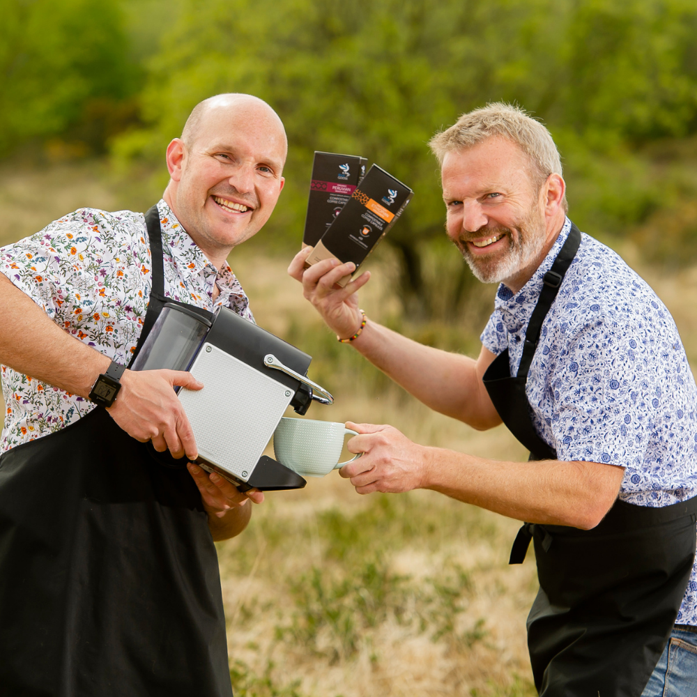 Blue Goose Coffee Eco Pods - Founders Lex Thornely (left) and Nick Ratsey