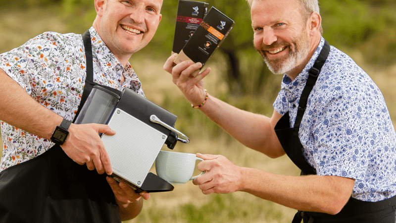 Blue Goose Coffee Eco Pods - Founders Lex Thornely (left) and Nick Ratsey