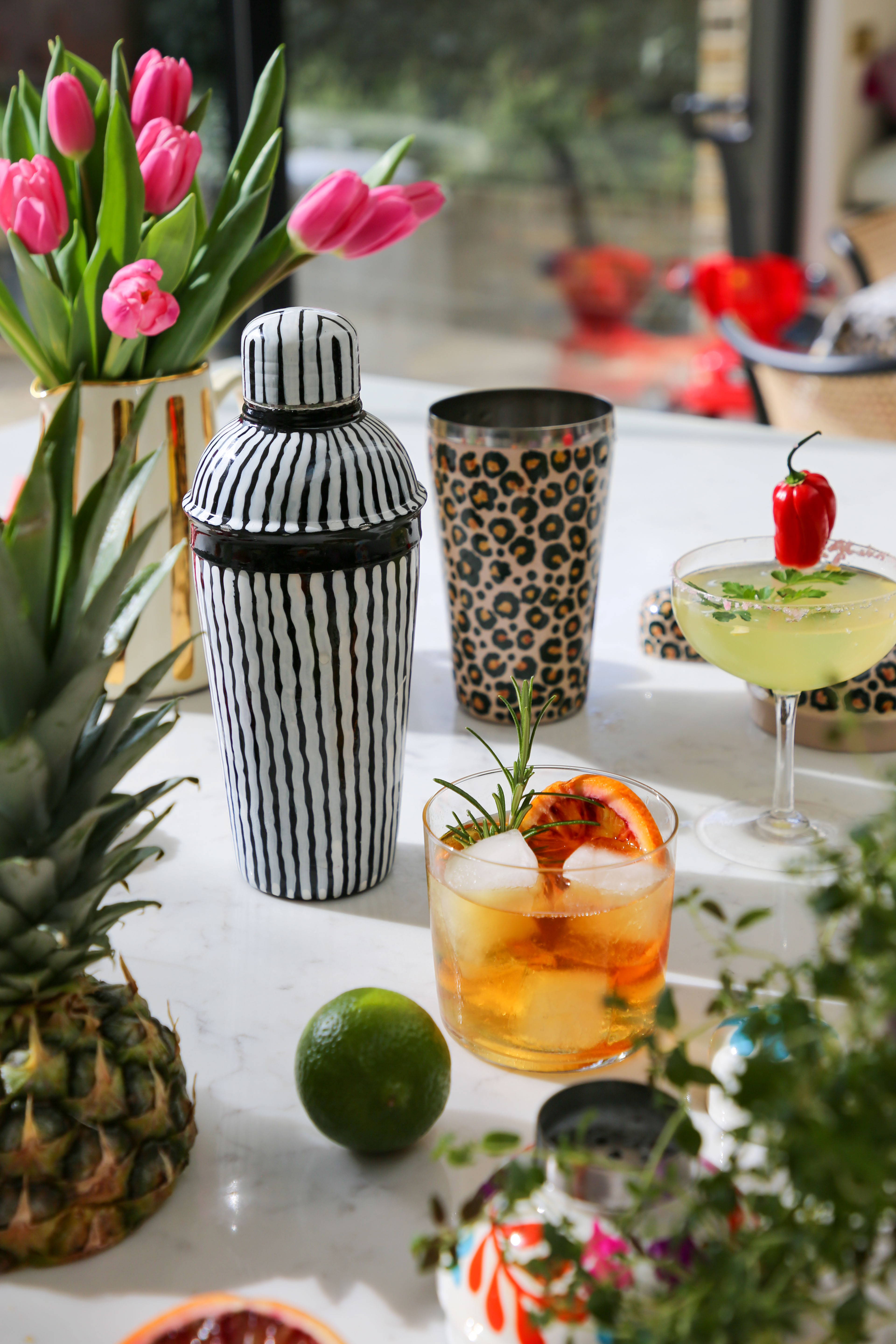 zebra cocktail shaker