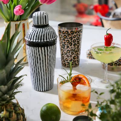 zebra cocktail shaker