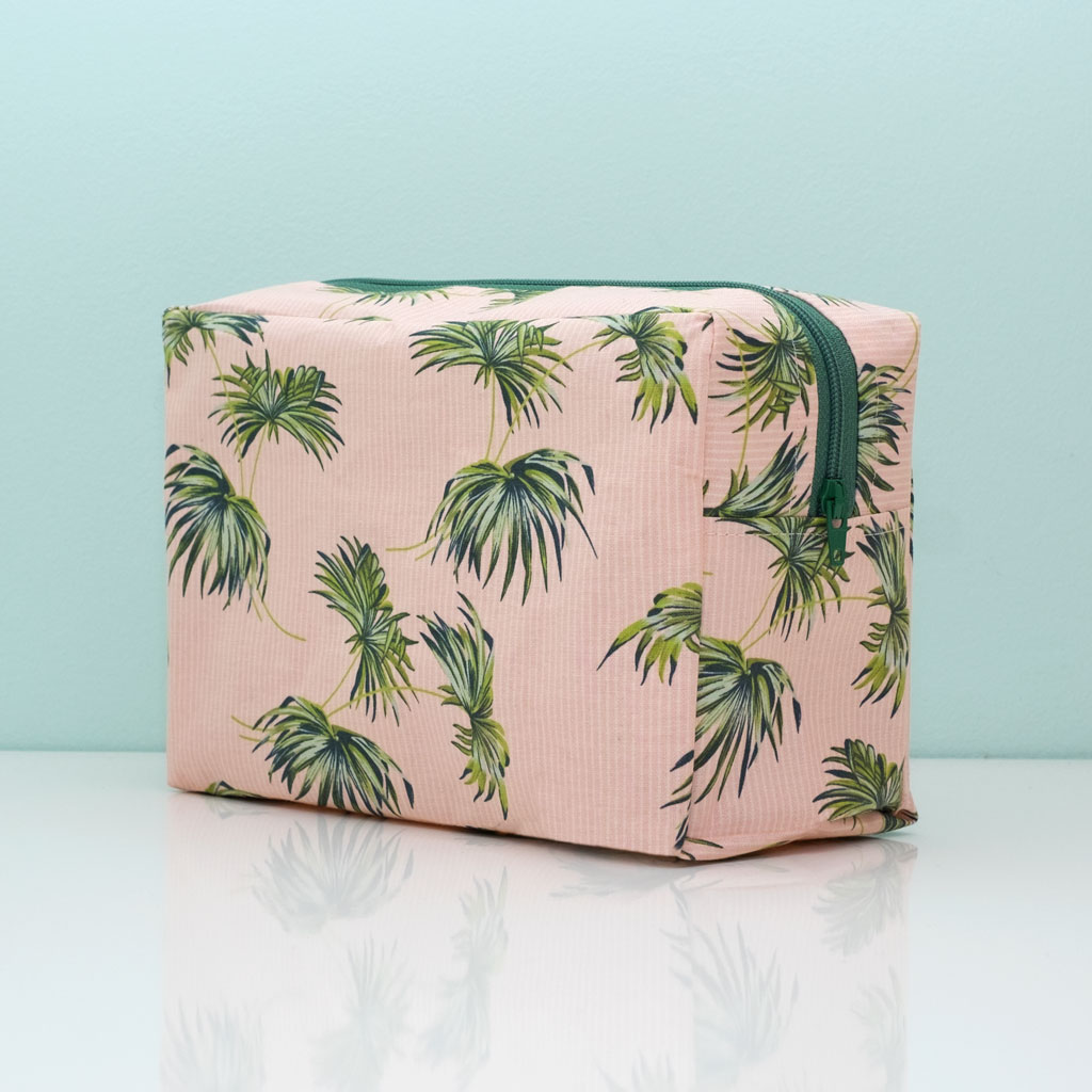 Large palm print washbag