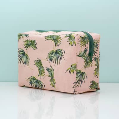 Large palm print washbag
