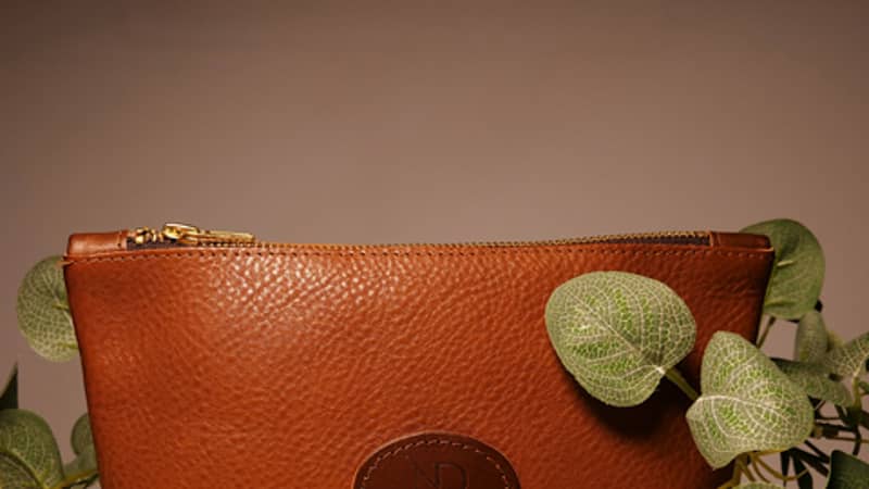 N'Damus London 'Atlantic'Leather Make Up Bag