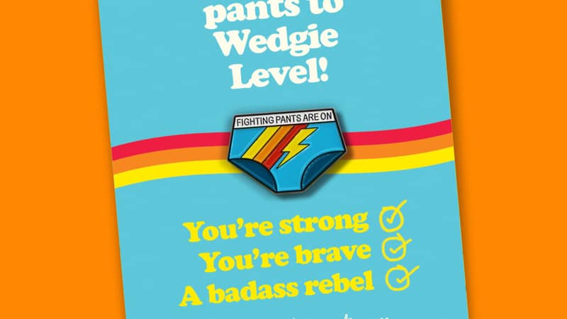 Fighting Pants Are On Pin Badge for cancer gifts fighting