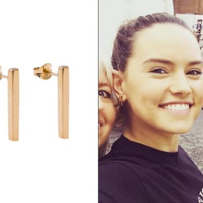 DAISY RIDLEY Wearing our KOTI post earrings and our MANI studs!