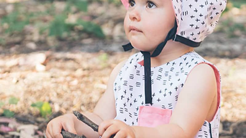 Flecks Romper and Bonnet