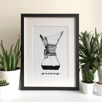 Coffee brewing print