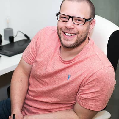 Richard at Little Foxglove's studio