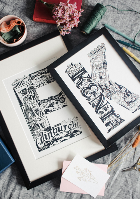 Edinburgh and Kent prints