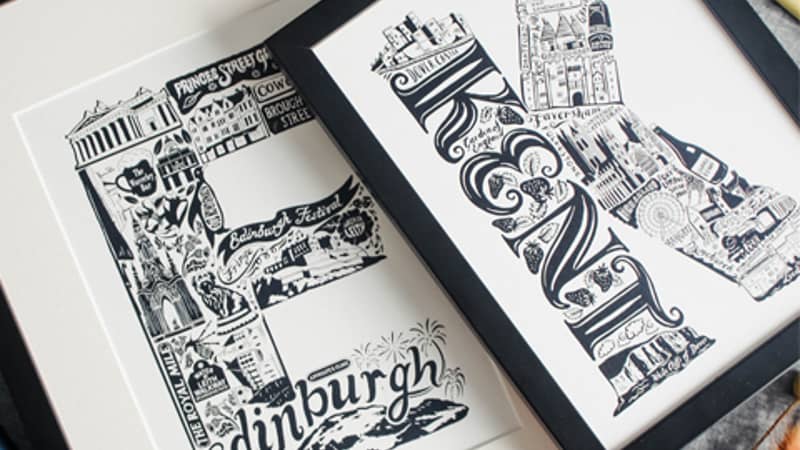 Edinburgh and Kent prints