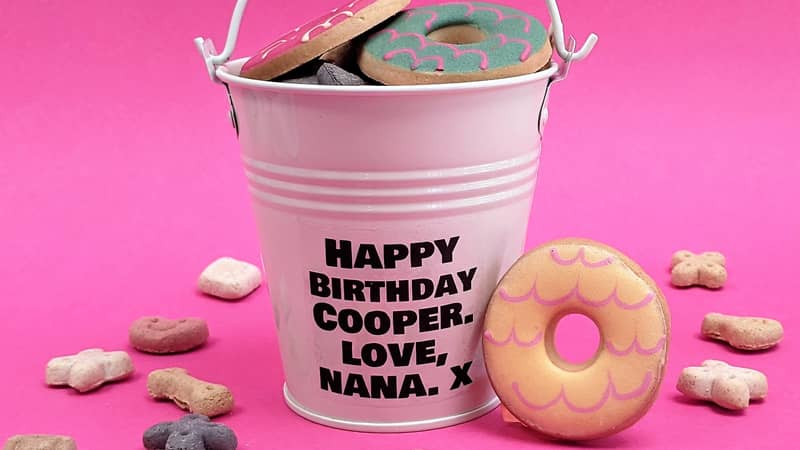 Personalised Birthday Dog Treat Bucket