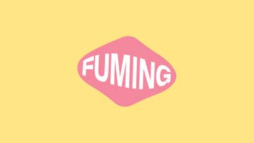 fuming written on yellow background