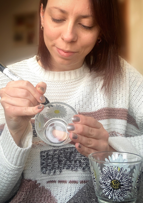 Hand Painting Daisy Tea Light Holders