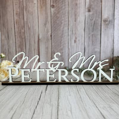 Mr and Mrs Wedding Sign
