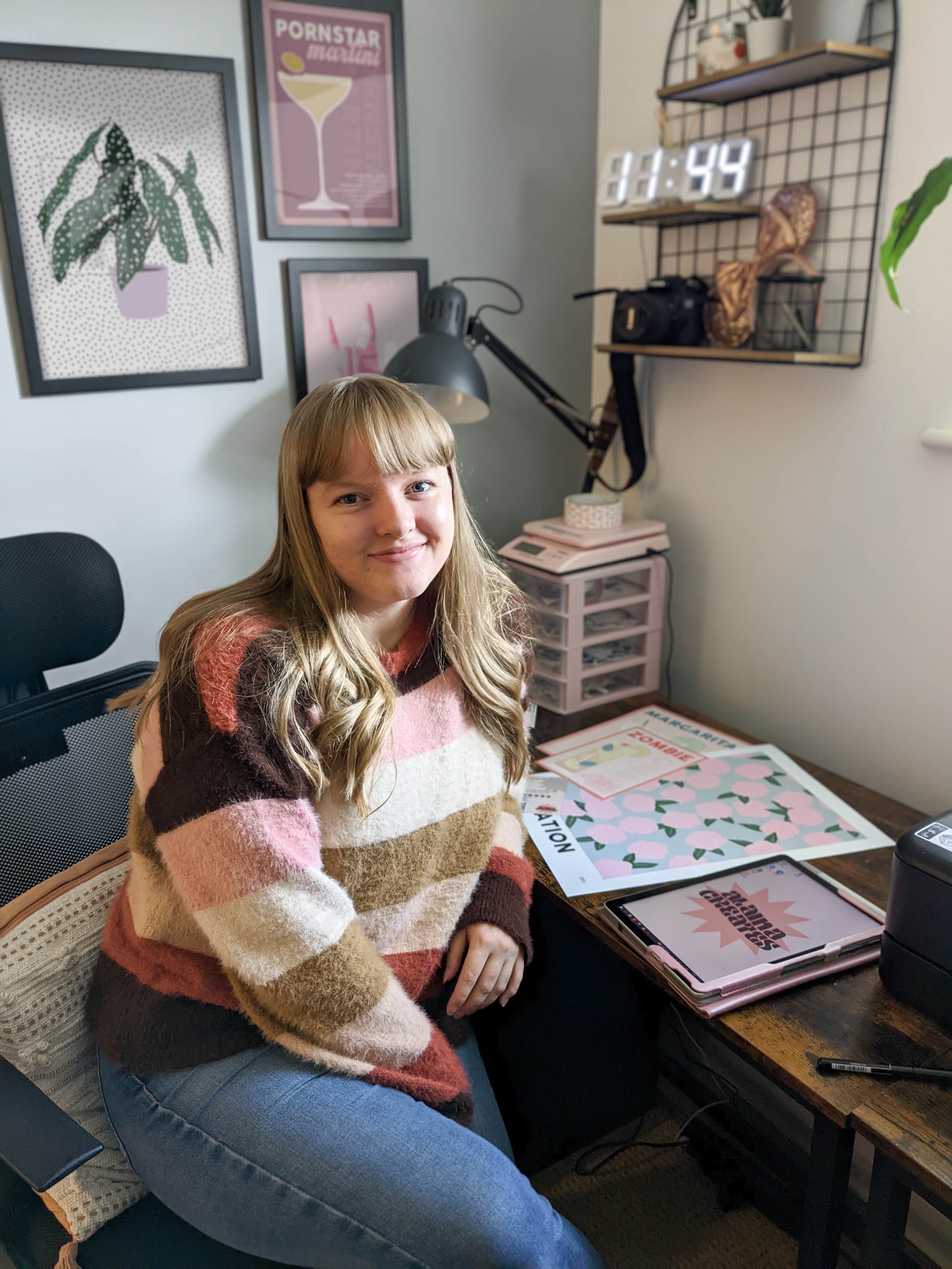 Hard at work at the Alaina Creates studio!