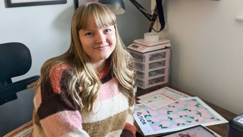 Hard at work at the Alaina Creates studio!