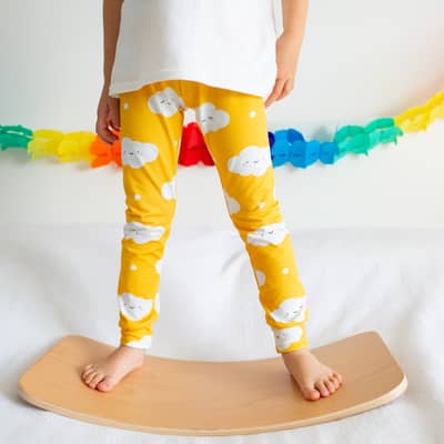 Mustard Cloud Print Leggings