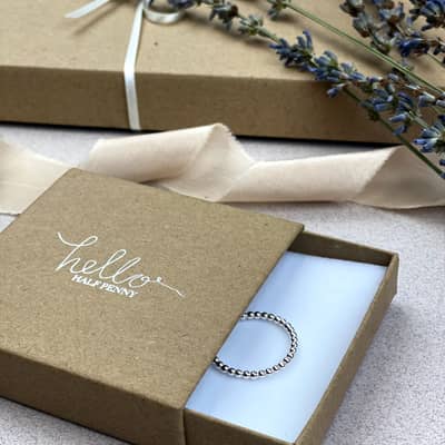Image of packaging used for Hello Halfpenny Jewellery