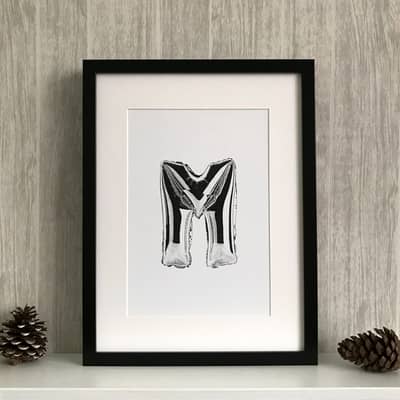 Art print balloon letter F