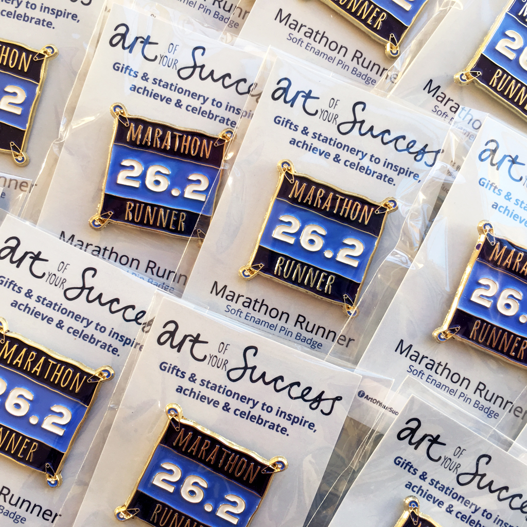 Marathon Runner Enamel Pin Badges by Art Of Your Success