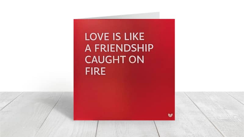 Love is like a friendship greeting card