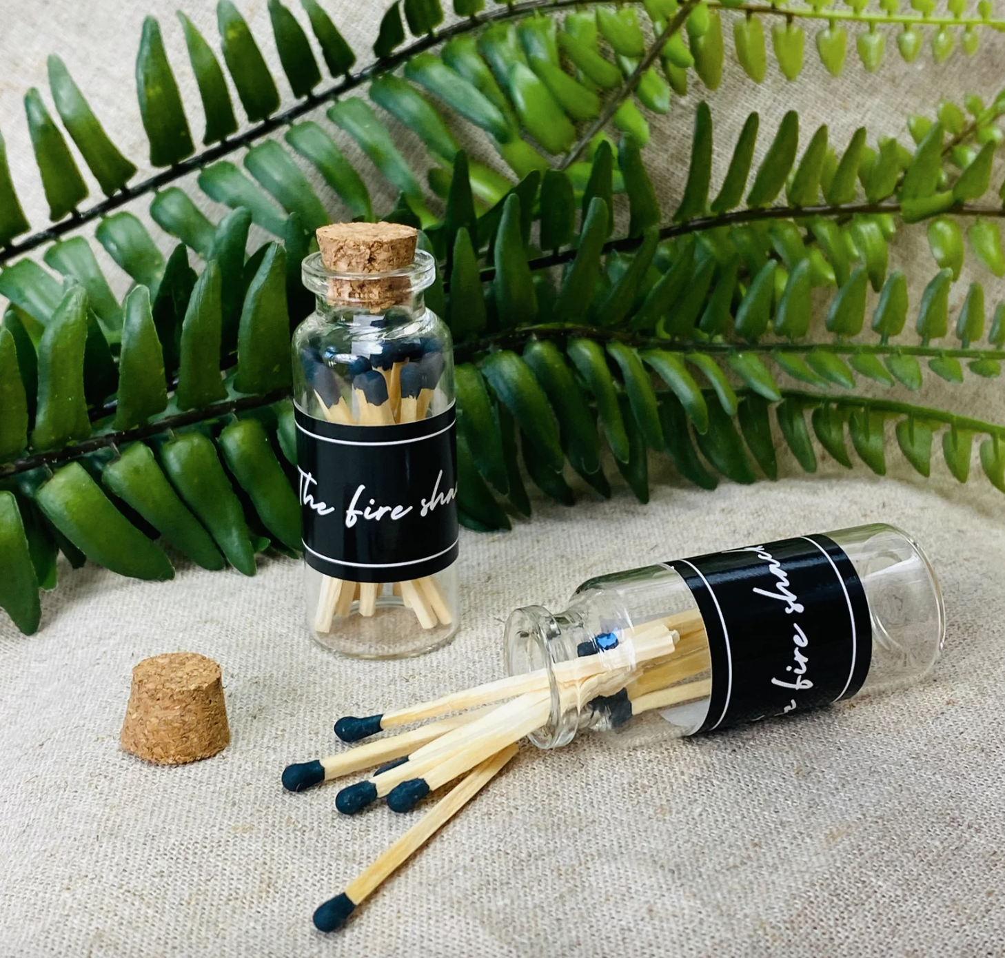 Fire Shack Branded Matches in Glass Jar