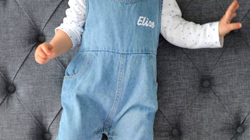 Personalised Denim Baby Dungarees