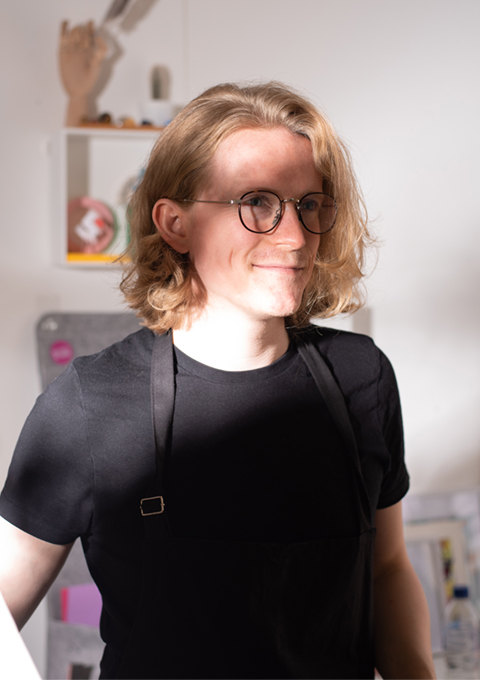 Nathan Joyce in his studio