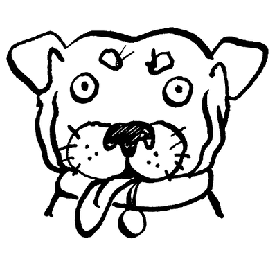 doodle sketch of my dog Odin