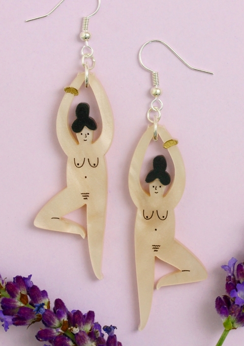 Nudie yoga lady earrings