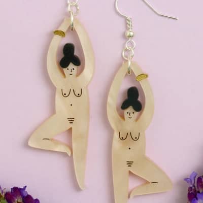 Nudie yoga lady earrings
