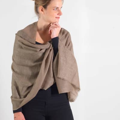 Natural Taupe Cashmere Scarf