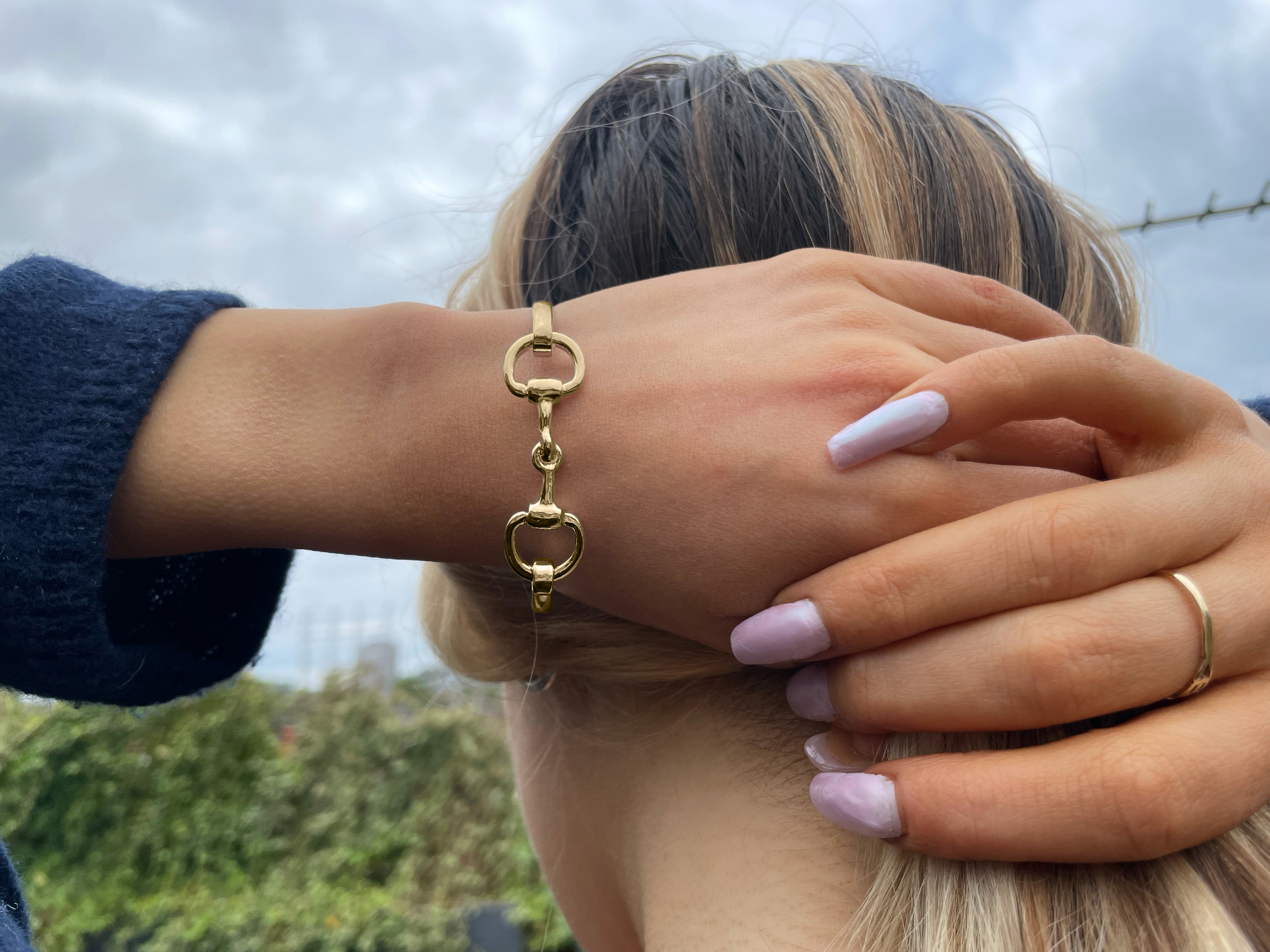 18ct sterling gold vermeil horse bit bracelet