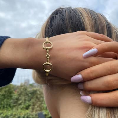 18ct sterling gold vermeil horse bit bracelet