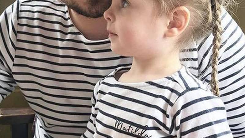 Personalised breton tshirt set