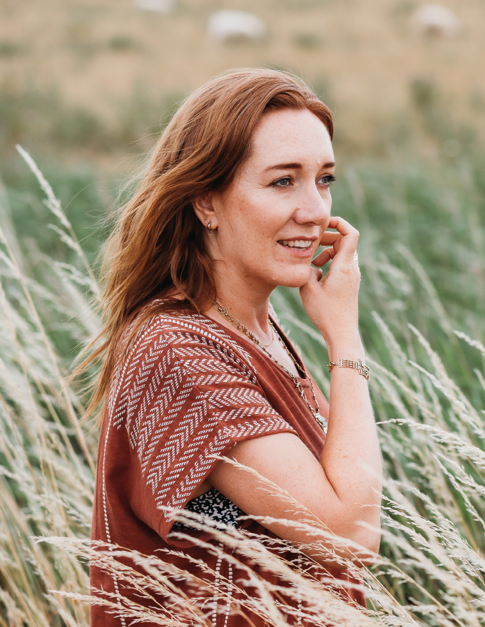 Girl wearing Gold sterling silver delicate jewellery