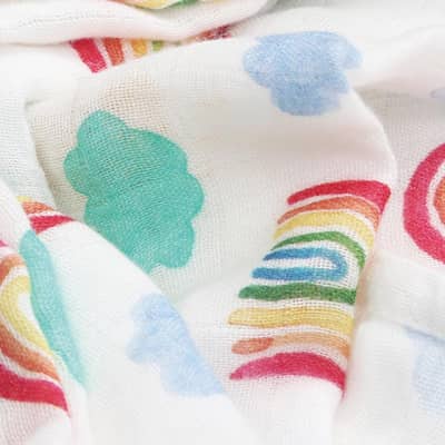 Rainbow colourful summery muslin