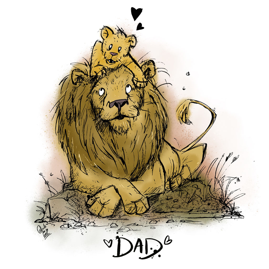 Customised lion and cub print 