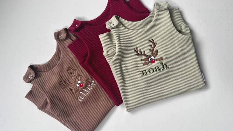 embroidered dungaree personalised kids essentials baby gift