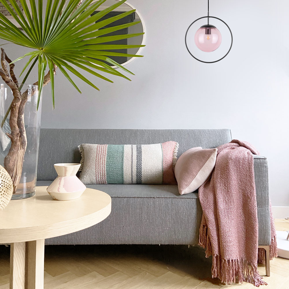 Multicolor boucle throws and cushions