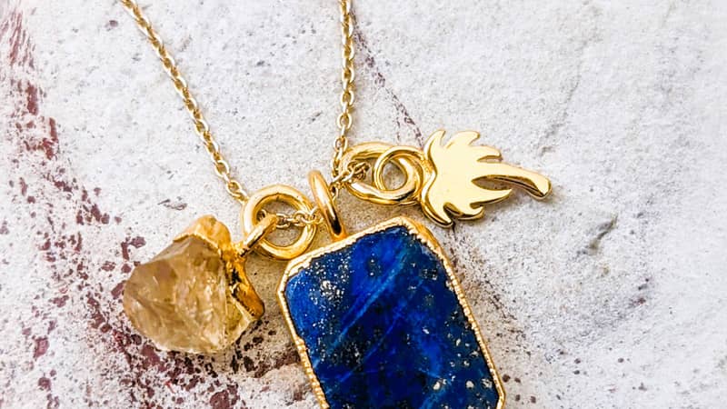 The Trio Lapis Lazuli and Citrine Pendant Necklace