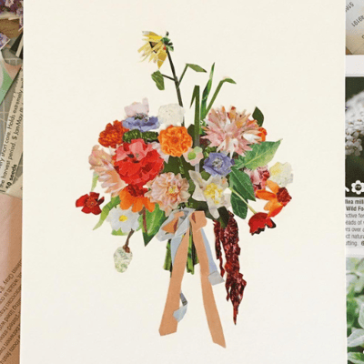 collage wedding bouquet