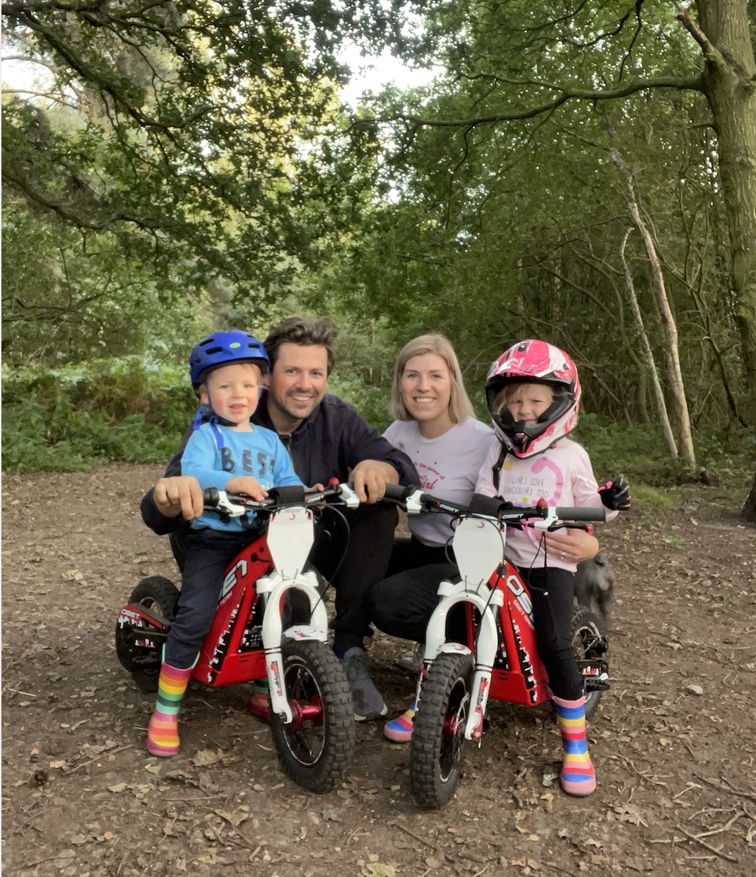 Bear & Rose Family in woodland