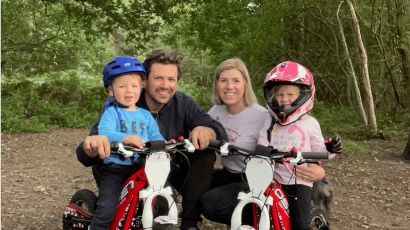 Bear & Rose Family in woodland