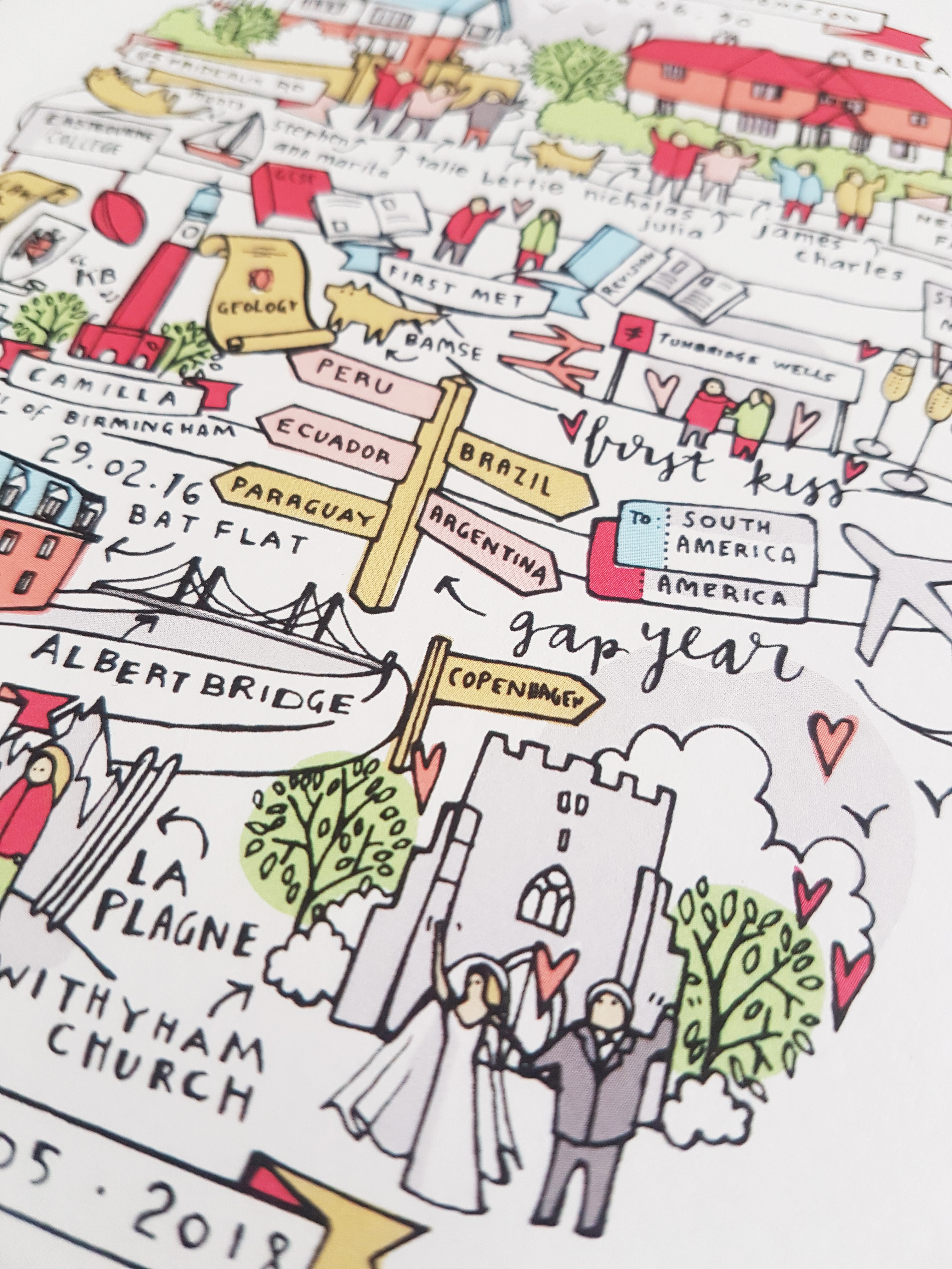 woman in striped top and glasses illustrating at desk