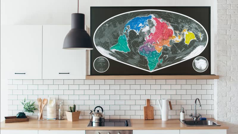 World map as wall art