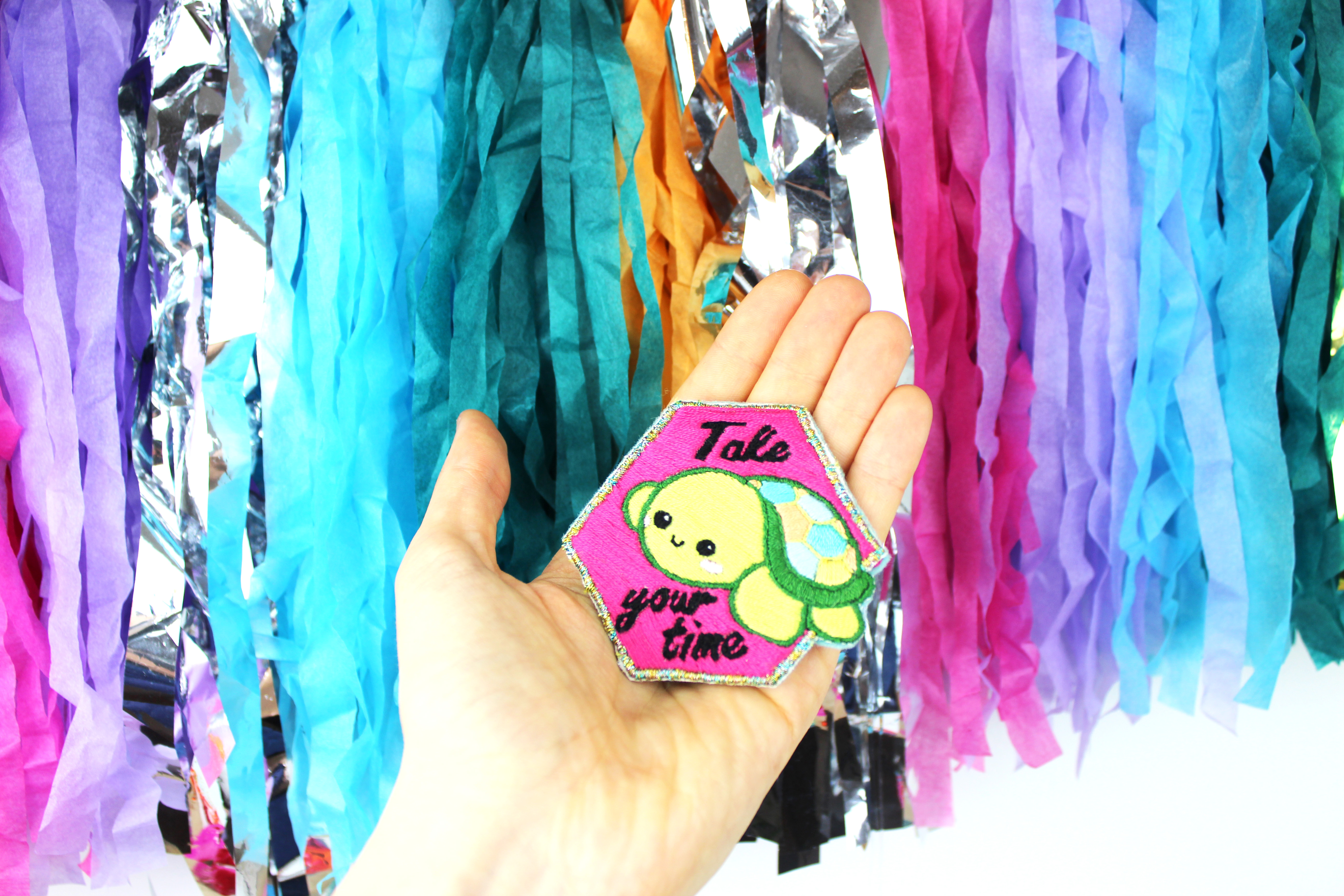 Embroidery patch tortoise DIY